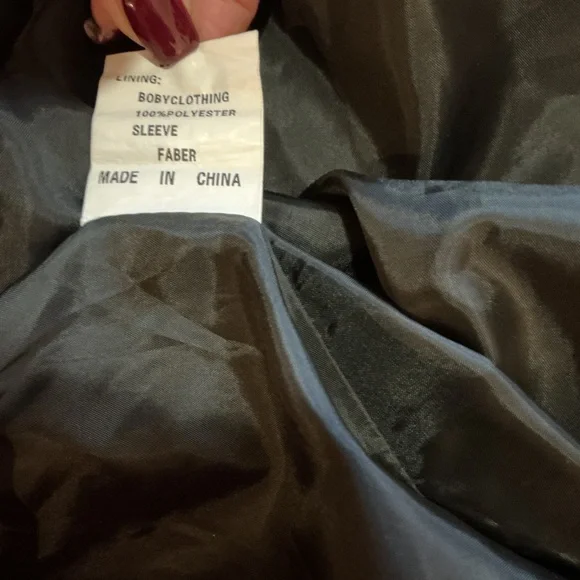 Boutique Black Vegan Leather Moto Jacket with Studded & Zipper Details Small - Picture 12 of 12